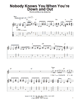 page one of Nobody Knows You When You're Down And Out (Guitar Tab (Single Guitar))