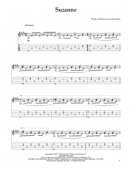 page one of Suzanne (Solo Guitar)