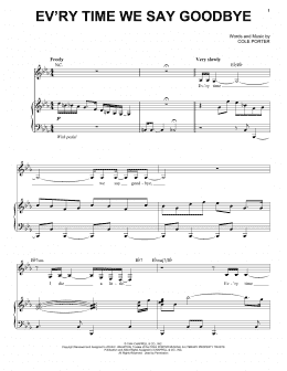 page one of Ev'ry Time We Say Goodbye (Piano & Vocal)