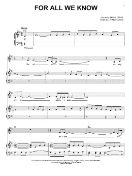 page one of For All We Know (Piano & Vocal)