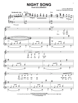 page one of Night Song (Piano & Vocal)