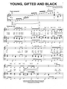 page one of Young, Gifted And Black (Piano & Vocal)