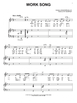page one of Work Song (Piano & Vocal)