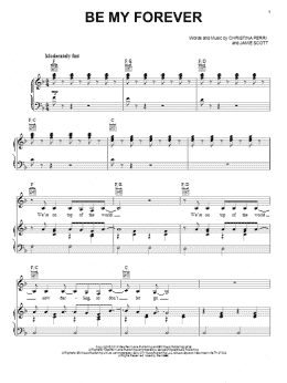 page one of Be My Forever (Piano, Vocal & Guitar Chords (Right-Hand Melody))