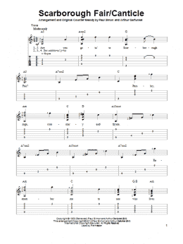 page one of Scarborough Fair/Canticle (Easy Guitar Tab)