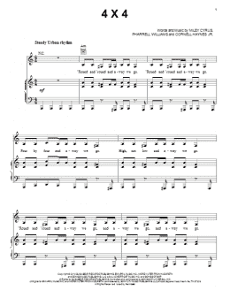 page one of 4x4 (Piano, Vocal & Guitar Chords (Right-Hand Melody))