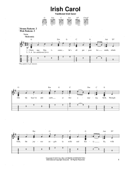 page one of Irish Carol (Easy Guitar Tab)