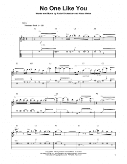 page one of No One Like You (Guitar Tab (Single Guitar))