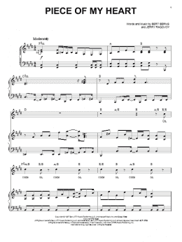 page one of Piece Of My Heart (Piano & Vocal)