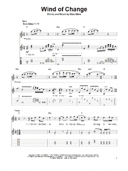 page one of Wind Of Change (Guitar Tab (Single Guitar))