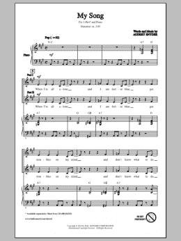 page one of My Song (2-Part Choir)