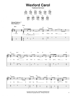 page one of Wexford Carol (Easy Guitar Tab)