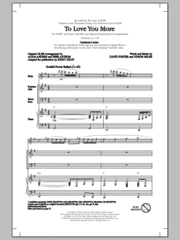 page one of To Love You More (SATB Choir)