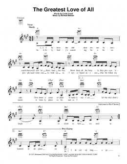 page one of The Greatest Love Of All (Ukulele)