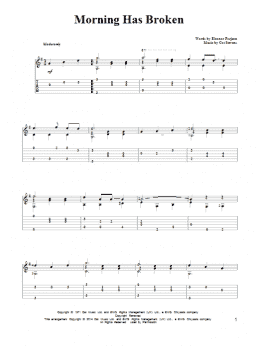 page one of Morning Has Broken (Solo Guitar)