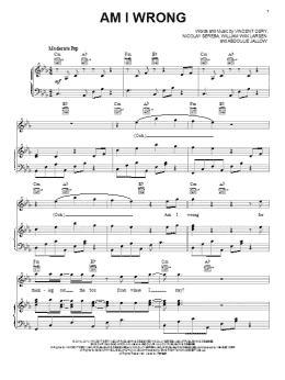 page one of Am I Wrong (Piano, Vocal & Guitar Chords (Right-Hand Melody))