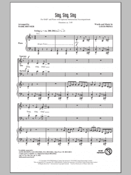 page one of Sing, Sing, Sing (SAB Choir)