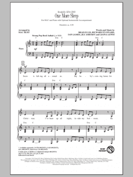 page one of One More Sleep (SSA Choir)