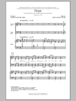 page one of Hope (SATB Choir)