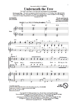 page one of Underneath The Tree (arr. Ed Lojeski) (SAB Choir)