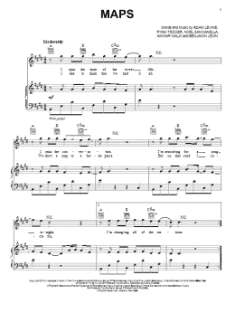 page one of Maps (Piano, Vocal & Guitar Chords (Right-Hand Melody))