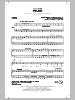 page one of Applause (SATB Choir)