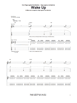 page one of Wake Up (Guitar Tab)