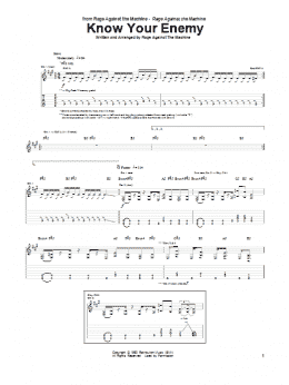 page one of Know Your Enemy (Guitar Tab)