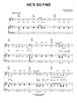 page one of He's So Fine (Piano, Vocal & Guitar Chords (Right-Hand Melody))