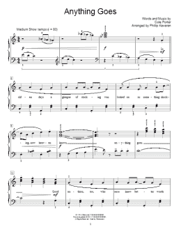 page one of Anything Goes (arr. Phillip Keveren) (Educational Piano)