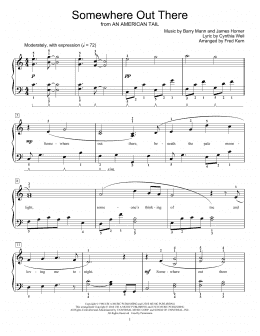 page one of Somewhere Out There (Educational Piano)