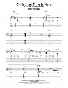 page one of Christmas Time Is Here (Easy Guitar Tab)