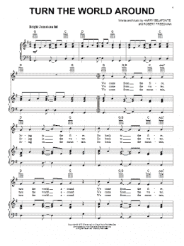 page one of Turn The World Around (Piano, Vocal & Guitar Chords (Right-Hand Melody))