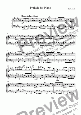 page one of Prelude for Piano