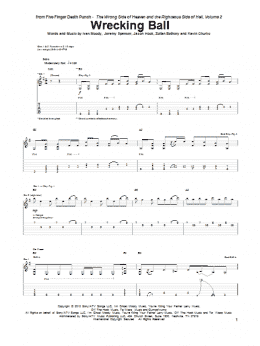page one of Wrecking Ball (Guitar Tab)