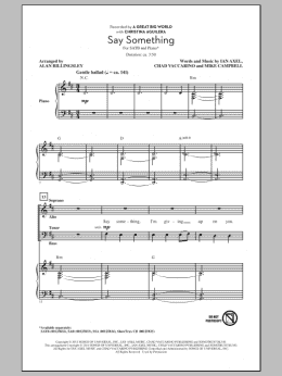 page one of Say Something (SATB Choir)