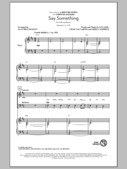 page one of Say Something (SAB Choir)