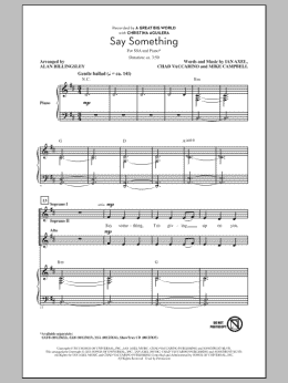 page one of Say Something (SSA Choir)