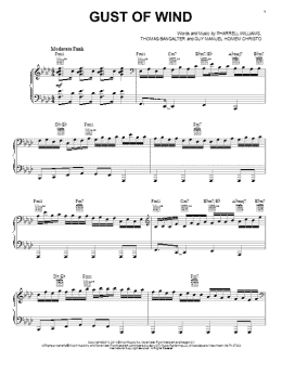 page one of Gust Of Wind (Piano, Vocal & Guitar Chords (Right-Hand Melody))