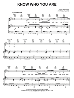 page one of Know Who You Are (Piano, Vocal & Guitar Chords (Right-Hand Melody))
