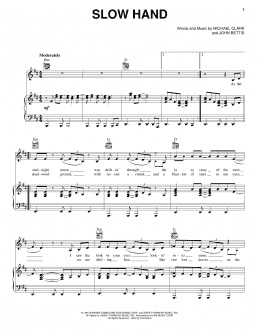 page one of Slow Hand (Piano, Vocal & Guitar Chords (Right-Hand Melody))