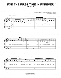 page one of For The First Time In Forever (from Frozen) (Beginning Piano Solo)