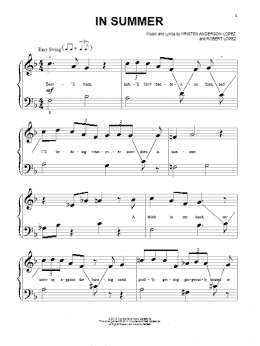 page one of In Summer (from Frozen) (Beginning Piano Solo)