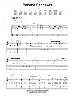 page one of Banana Pancakes (Easy Guitar Tab)