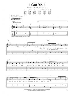 page one of I Got You (Easy Guitar Tab)