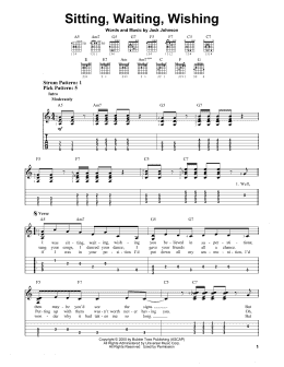 page one of Sitting, Waiting, Wishing (Easy Guitar Tab)