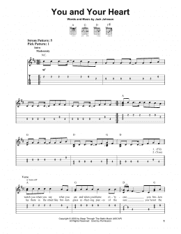 page one of You And Your Heart (Easy Guitar Tab)