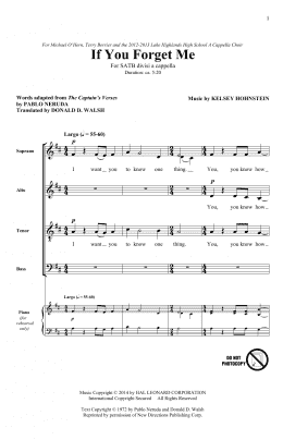 page one of If You Forget Me (SATB Choir)
