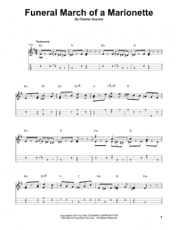 page one of Funeral March Of A Marionette (Easy Ukulele Tab)