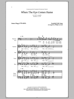 page one of When The Kye Comes Hame (SATB Choir)